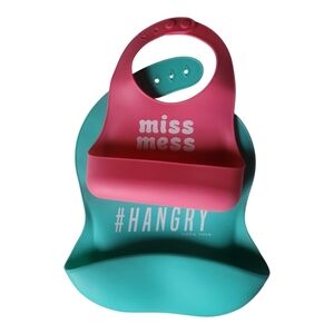 Silicone Bibs- Pink Bella Tunno And Teal Simka Rose